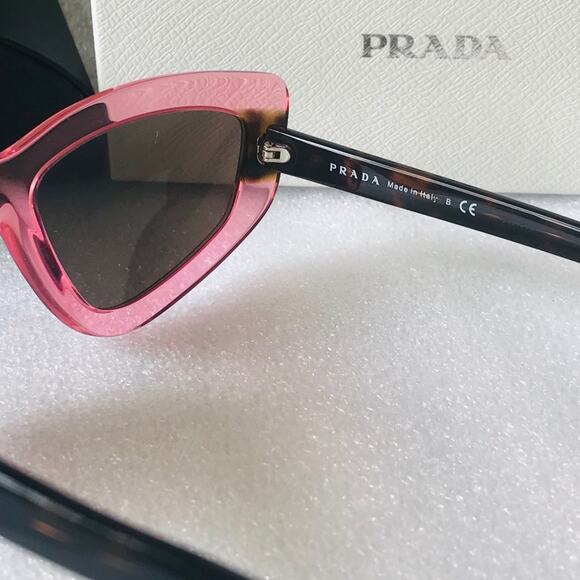 Prada Designer Cat Eye Sunglasses – Pink Havana Frames - Picture 9 of 11
